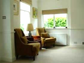 Reading area for guests at kennels cottage